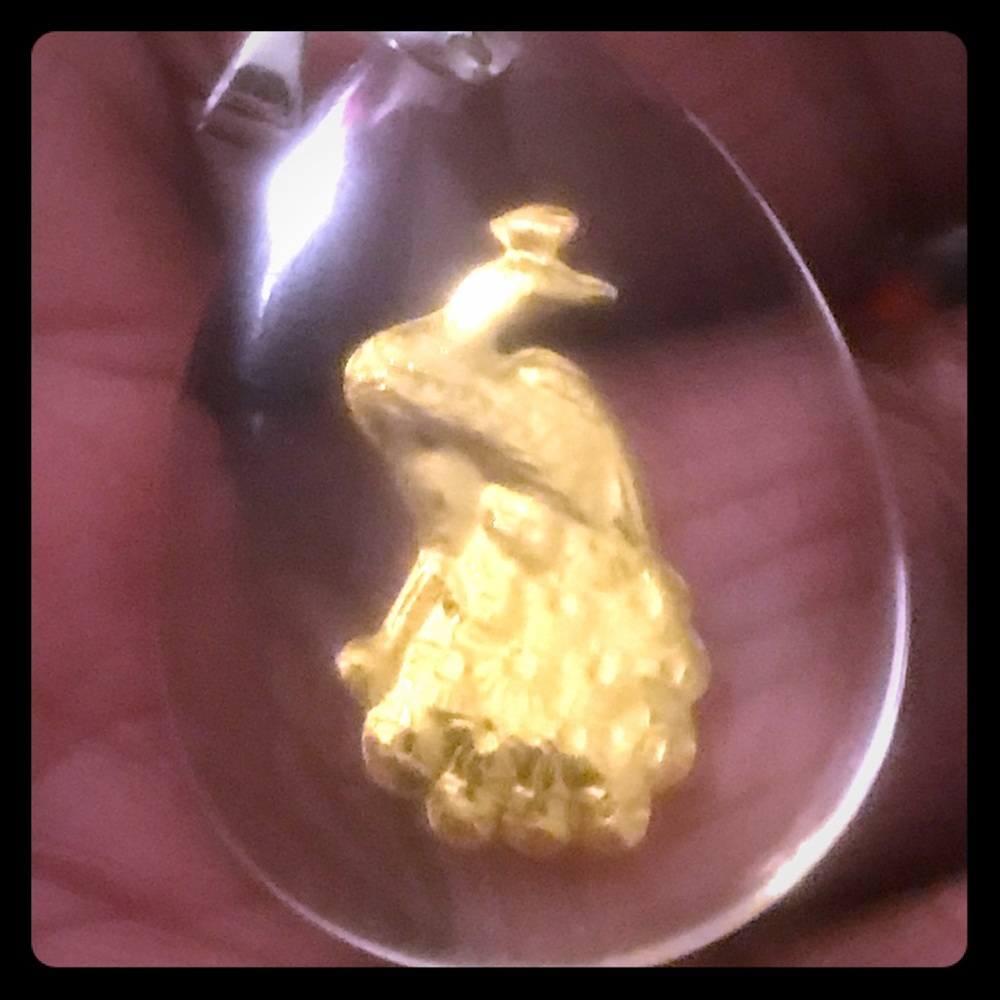 24 karat gold peacock pendant set and Krista